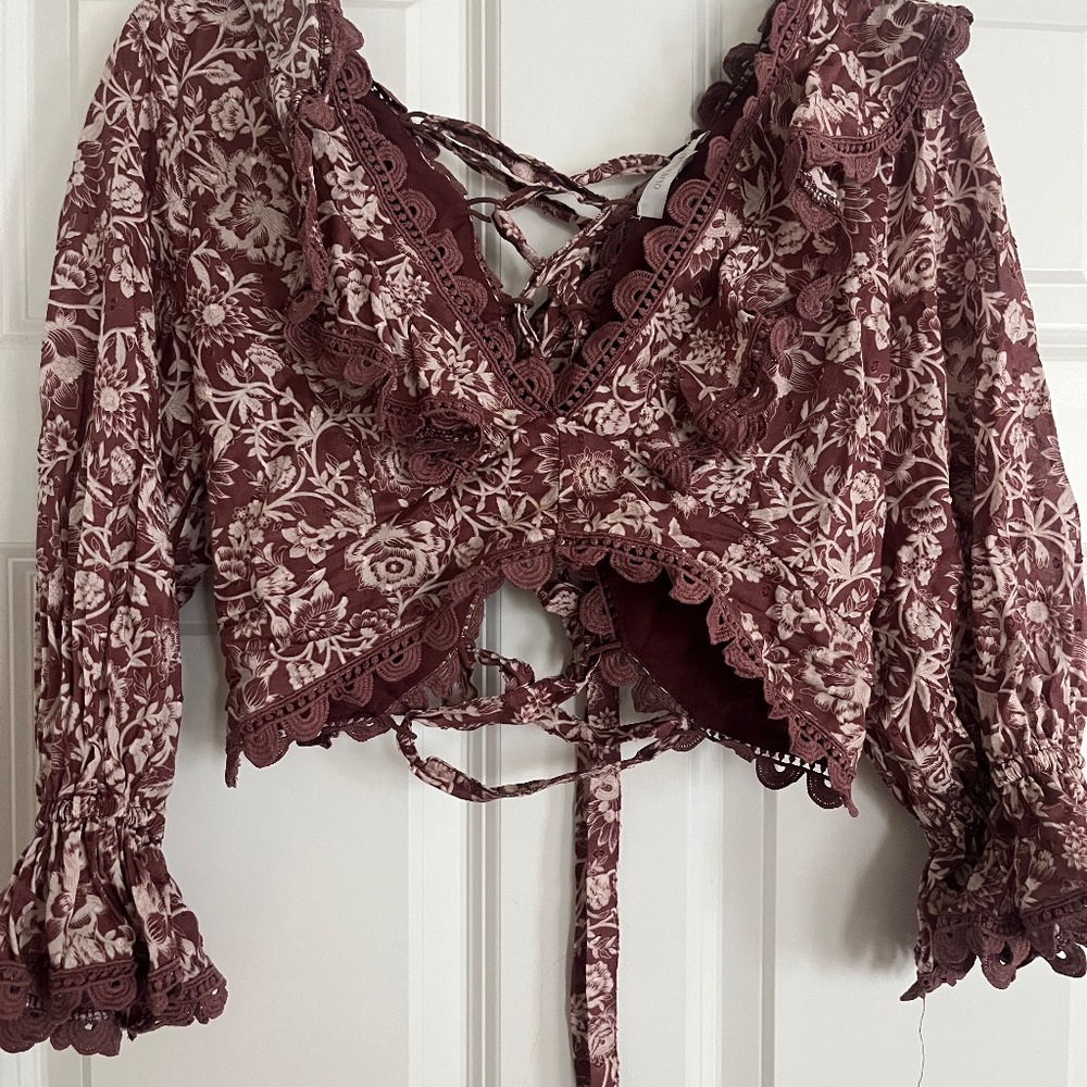 Long sleeve cropped blouse
